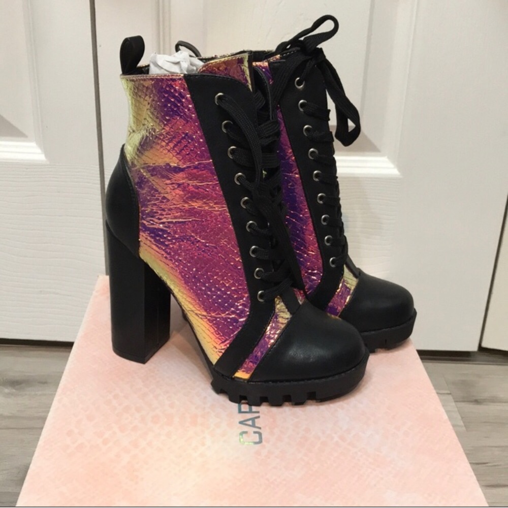 NWB Cape Robin X Dolls Kill Blood Thirst Metallic boots